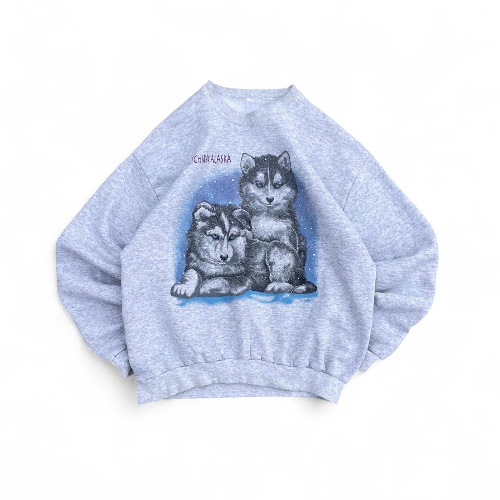 Vintage 90s Ketchikan Alaska Husky Dog Nature Crewneck American Vintage - uptwn vintage - c02c7544-ec3e-486e-802b-5c1e4b6343f9