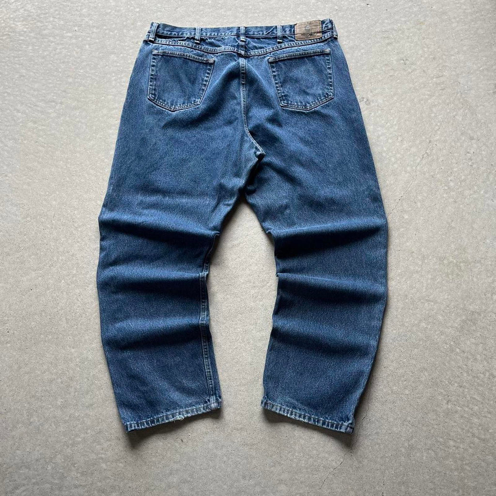 Vintage Y2K Baggy Wrangler Blue Jeans - Uptwn Vintage