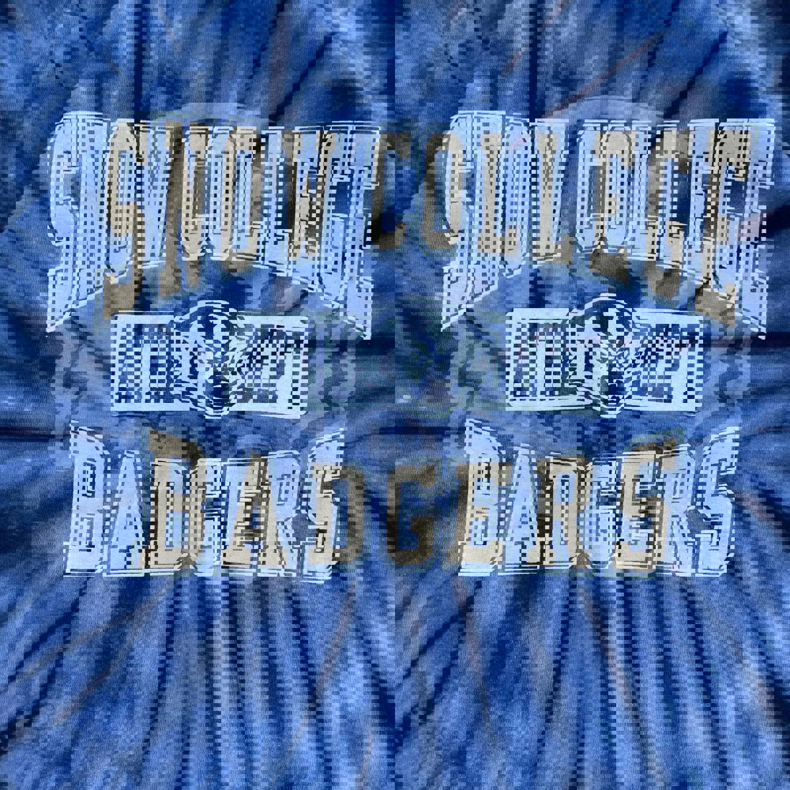Vintage Snow College Badgers AOP Tie-Dye T-Shirt Hanes - uptwn vintage - 058955cb-a5e4-4452-b16d-a226fc1516c9