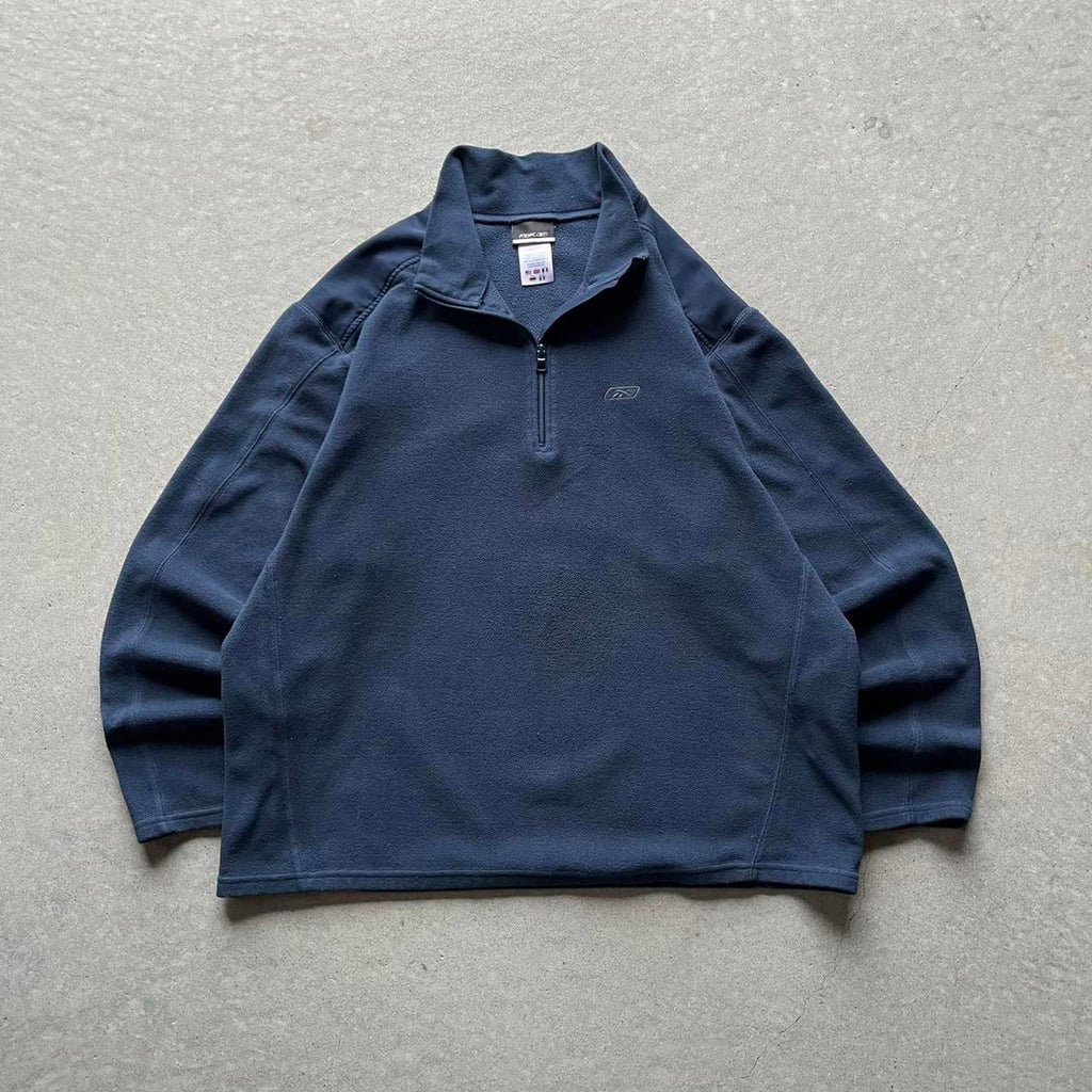 Vintage Y2K Navy Reebok Fleece Quarterzip