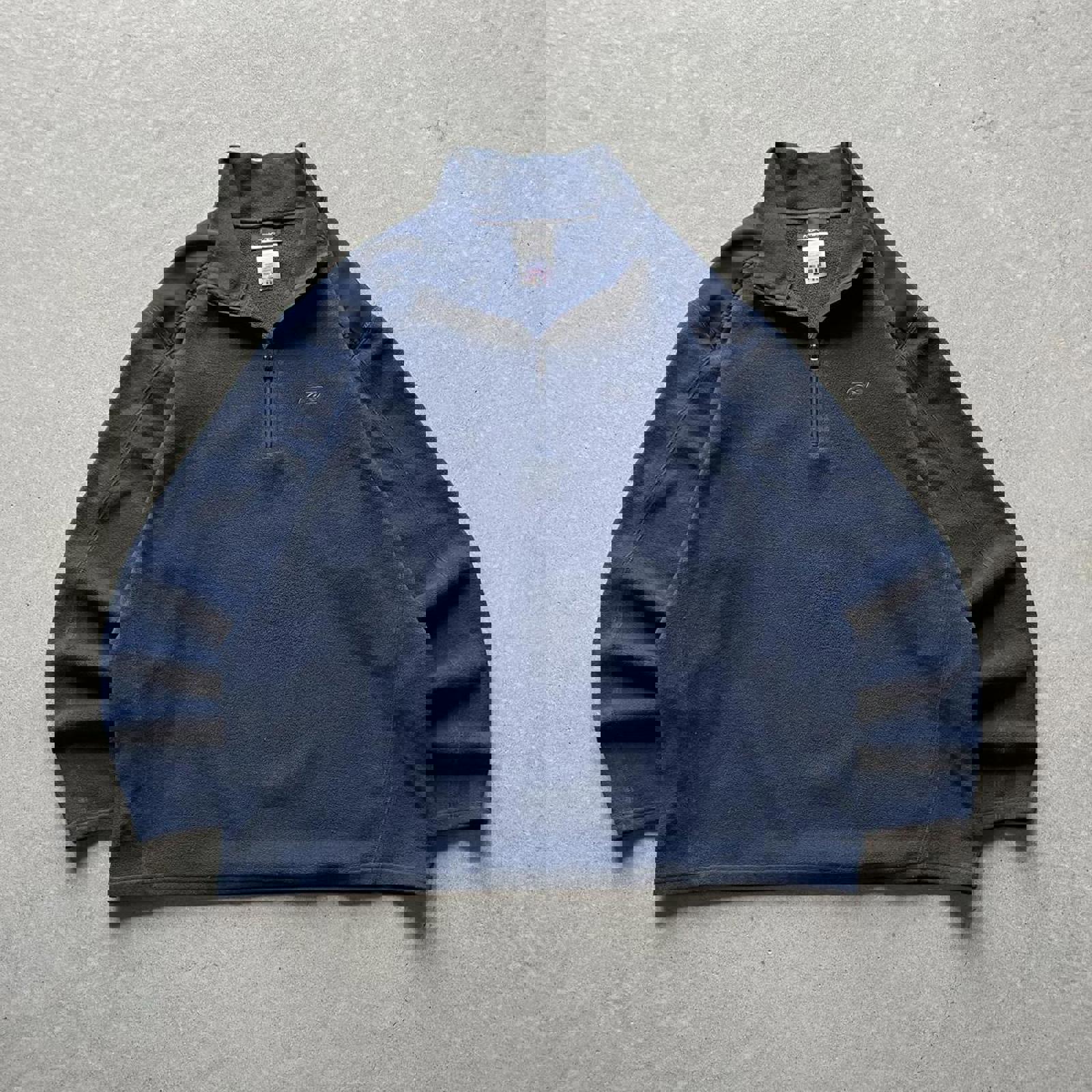 Vintage Y2K Navy Reebok Fleece Quarterzip