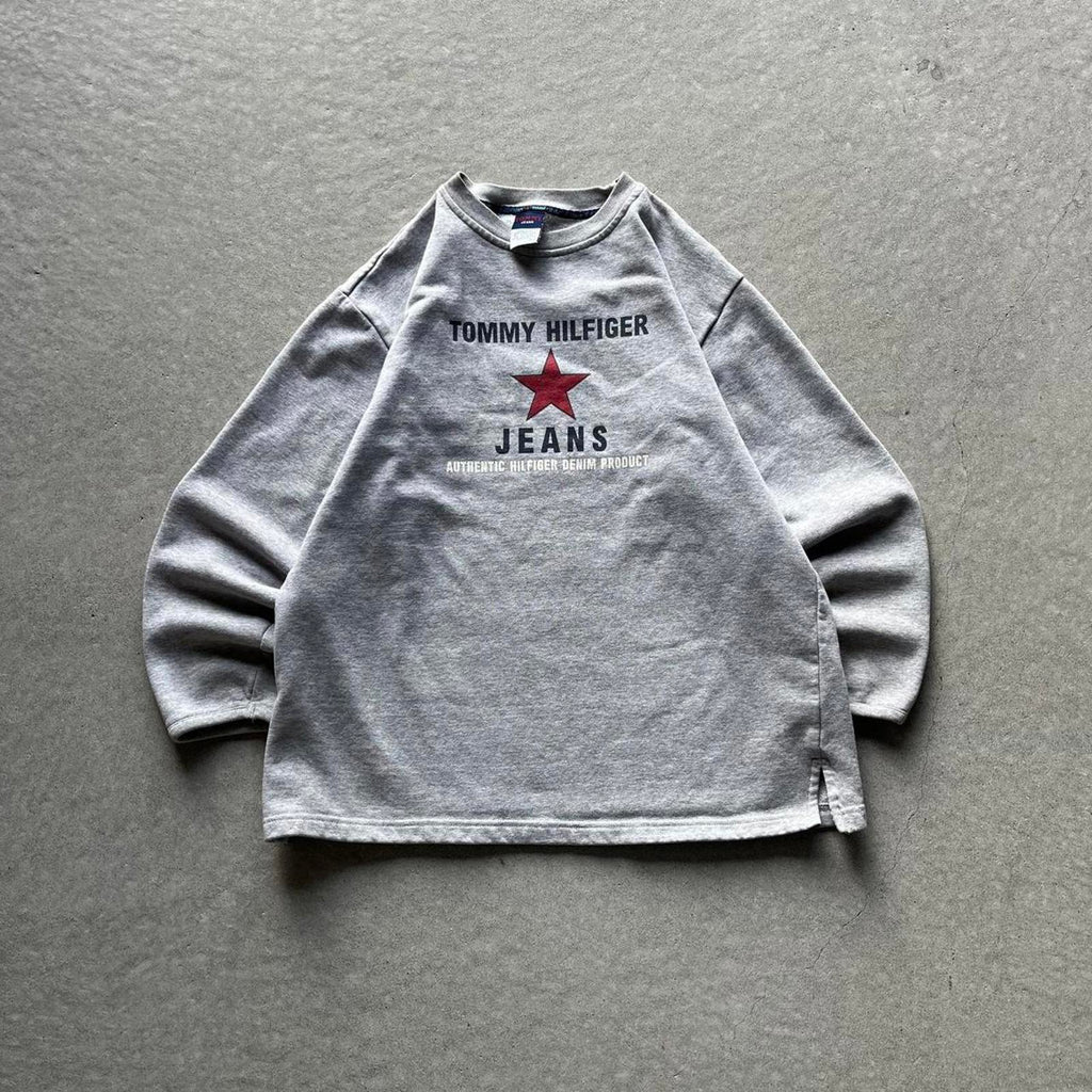 Vintage Y2K Grey Tommy Hilfiger Sweatshirt