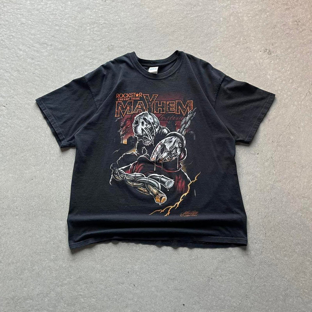 Vintage 90s Rockstar Mayhem Motocross T-Shirt - Uptwn Vintage
