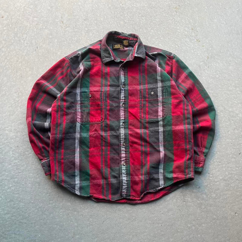 Vintage 90s Eddie Bauer Red Flannel Shirt - Uptwn Vintage