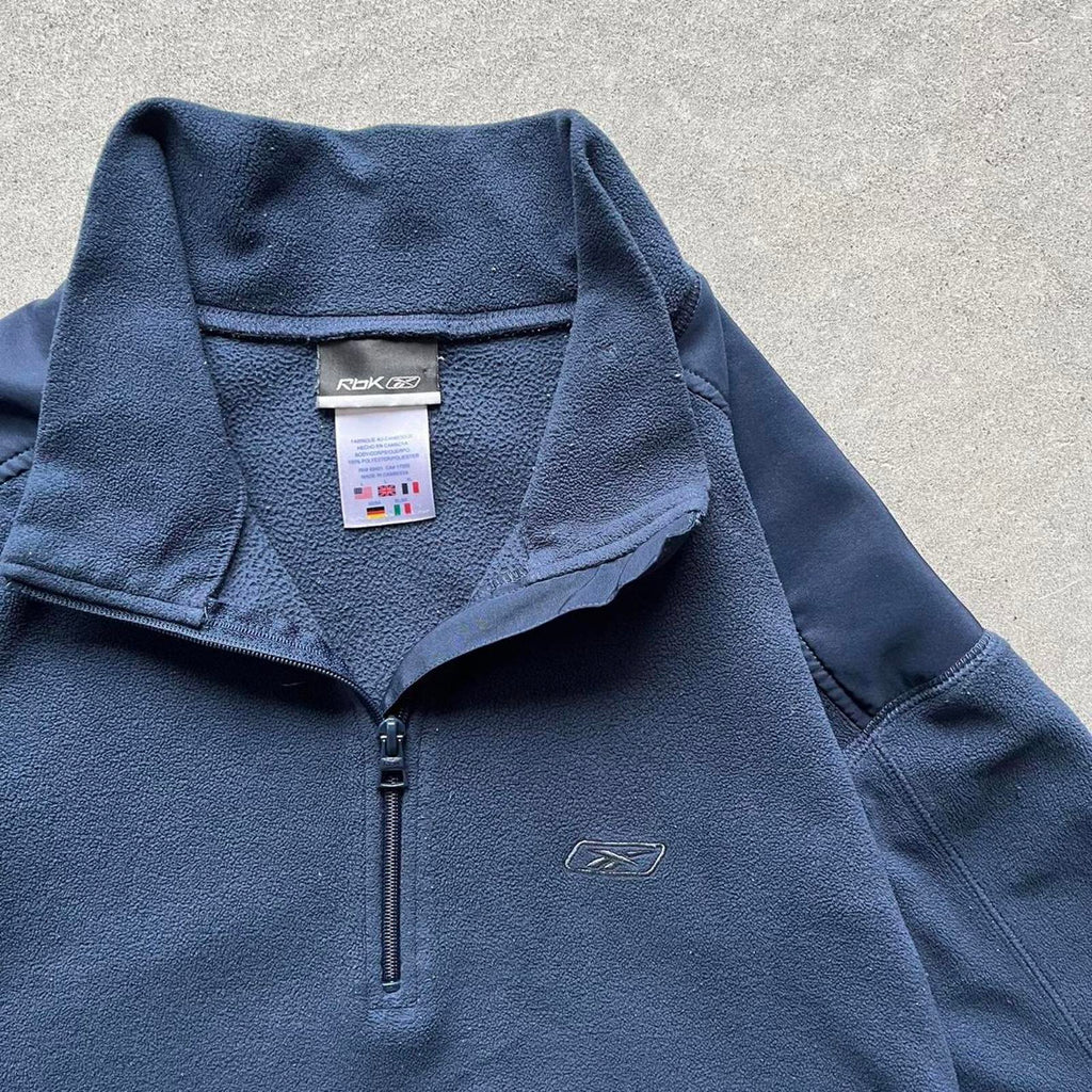Vintage Y2K Navy Reebok Fleece Quarterzip