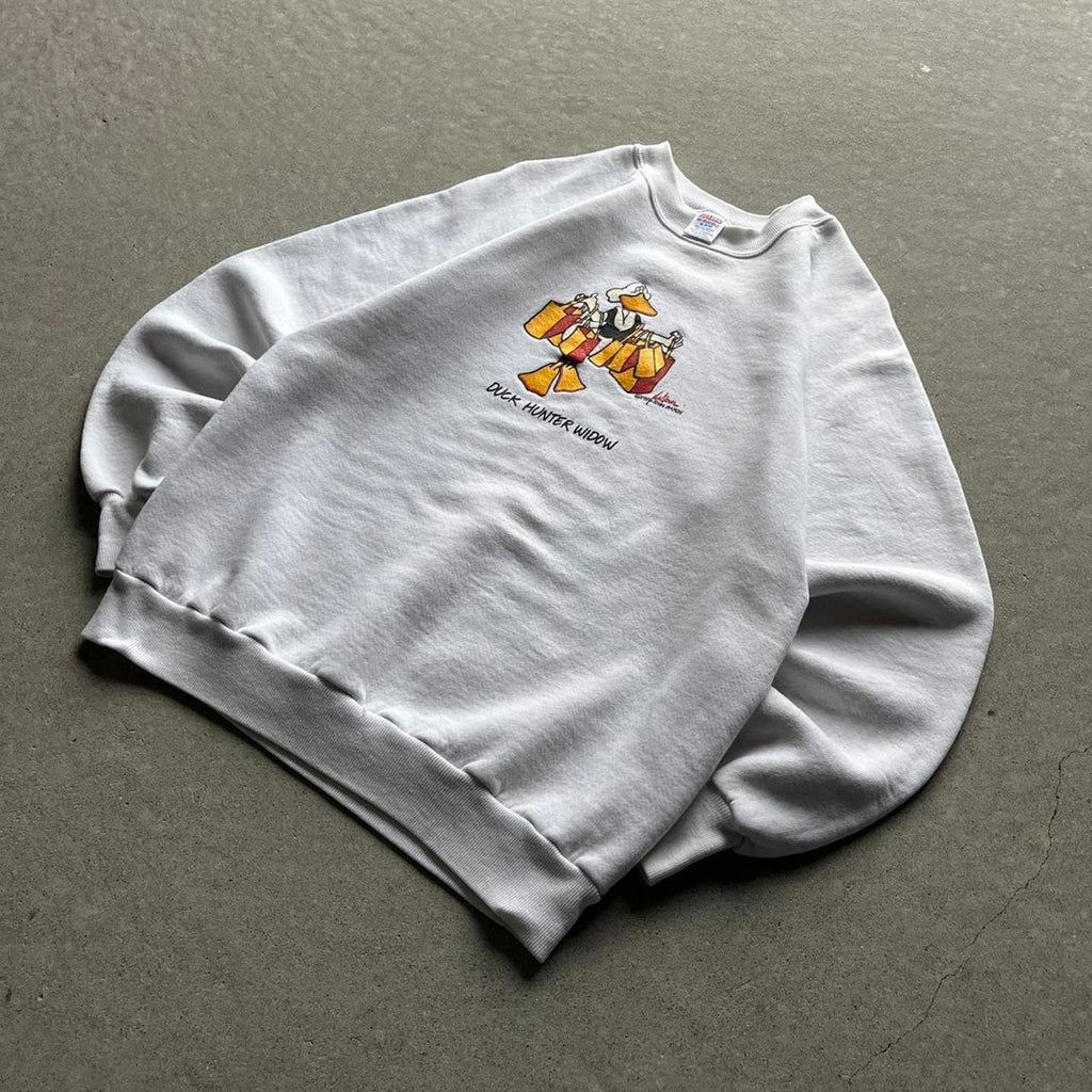 Vintage 80s Funny Duck Hunter Widow Sweatshirt