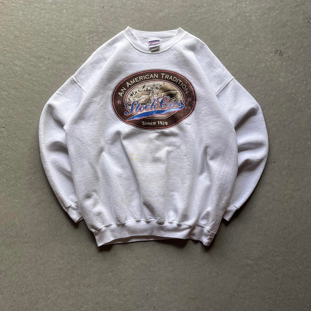 Vintage 90s Retro Stock Cars Sweatshirt - Uptwn Vintage