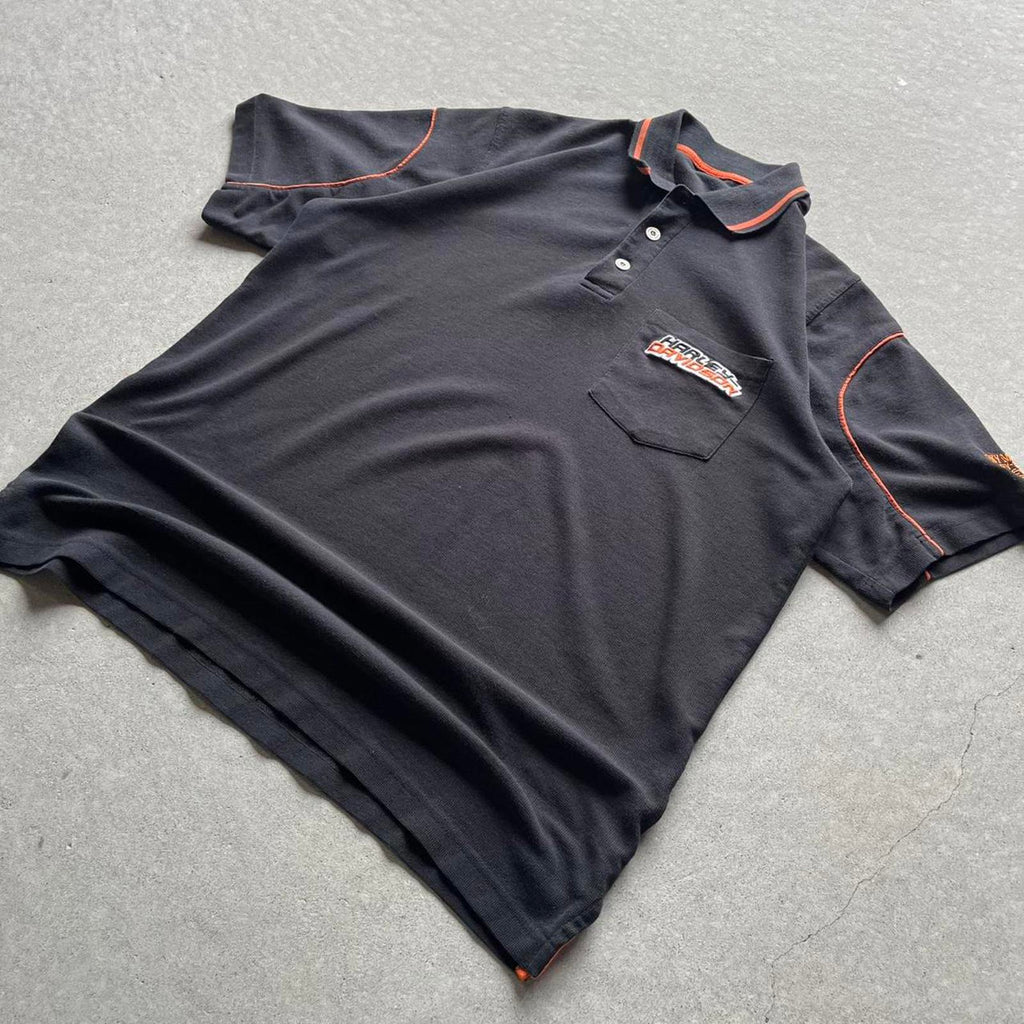 Vintage Y2K Harley Davidson Polo Shirt - Uptwn Vintage