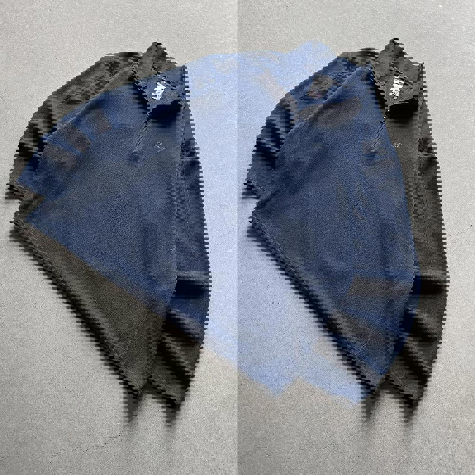 Vintage Y2K Navy Reebok Fleece Quarterzip