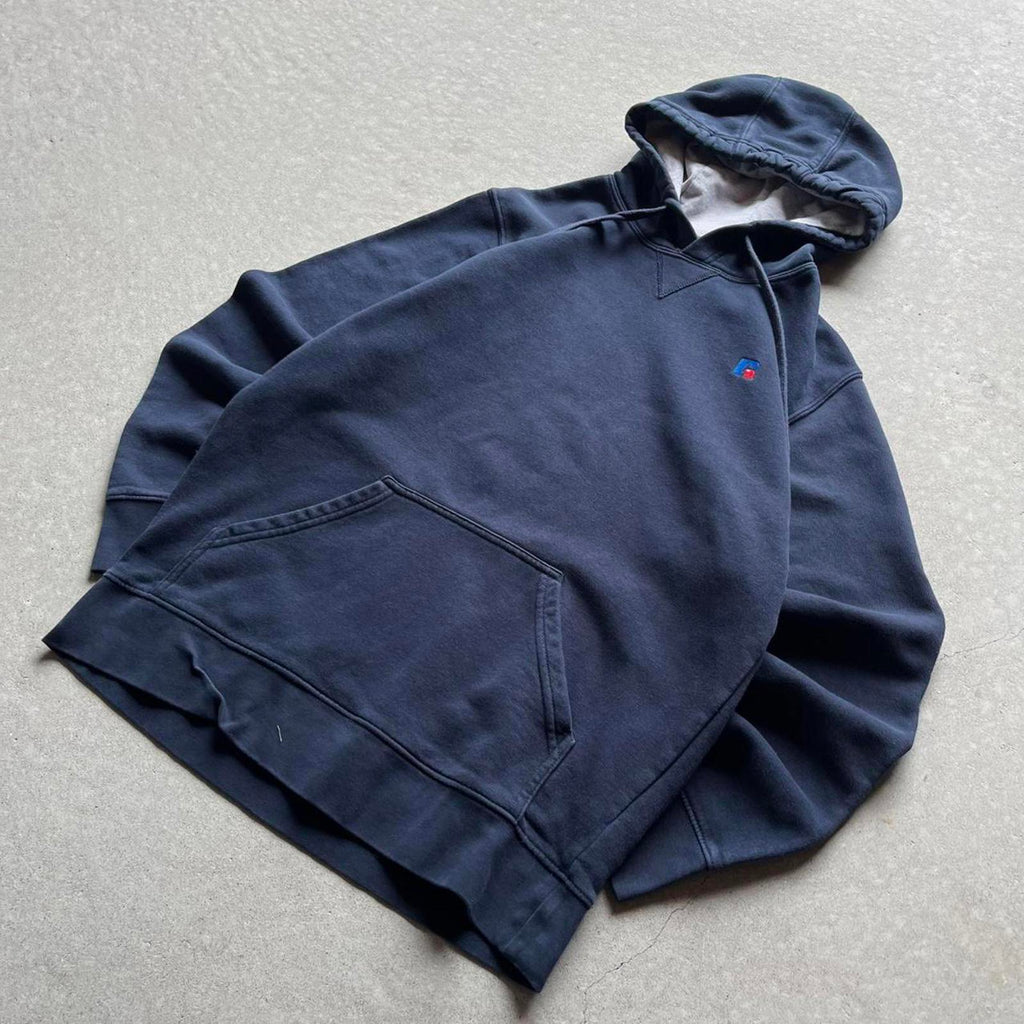 Vintage Y2K Russell Athletic Blank Navy Hoodie