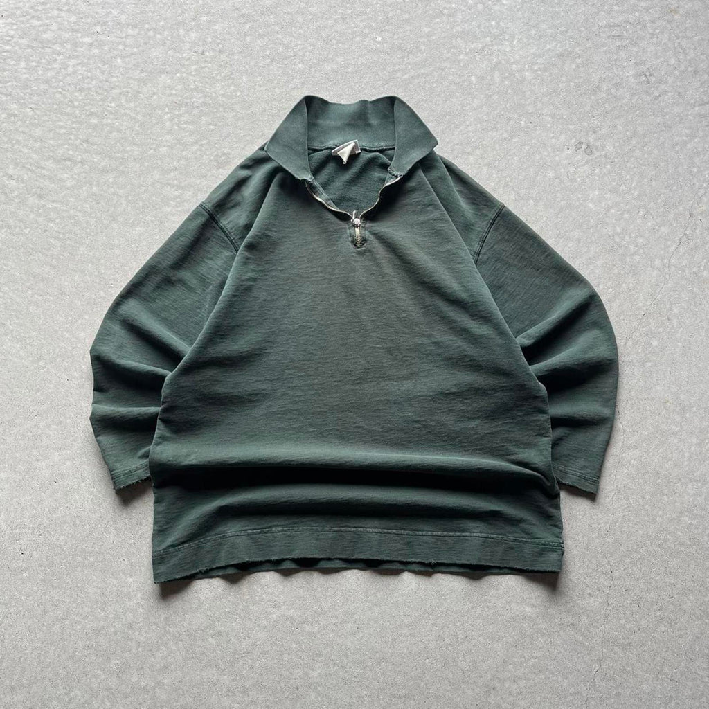 Vintage 90s Distressed Green Quarter-Zip