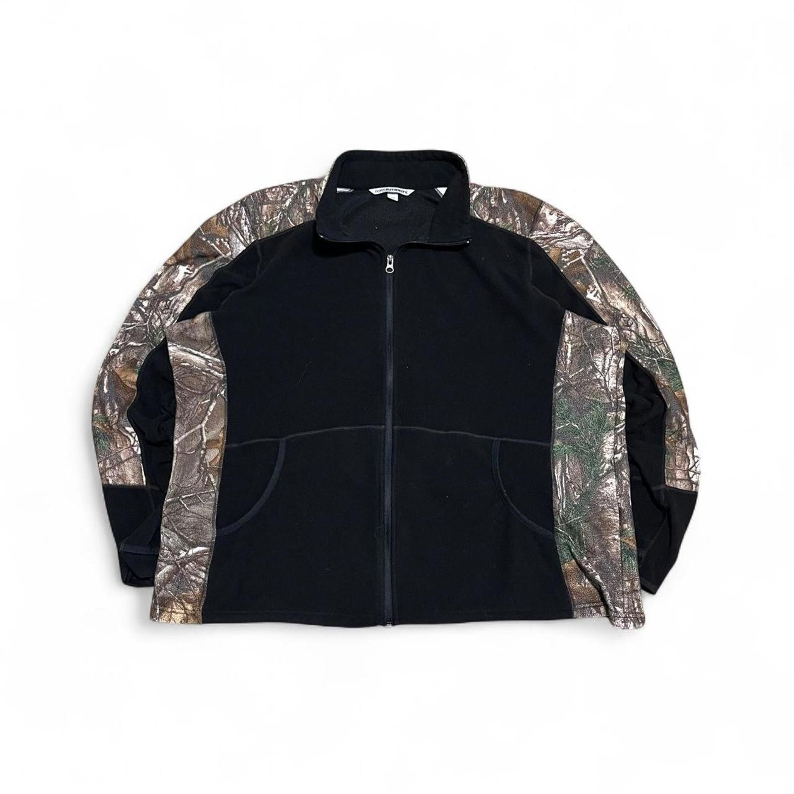 Vintage Y2K Port Authority Camo Fleece Quarter-zip