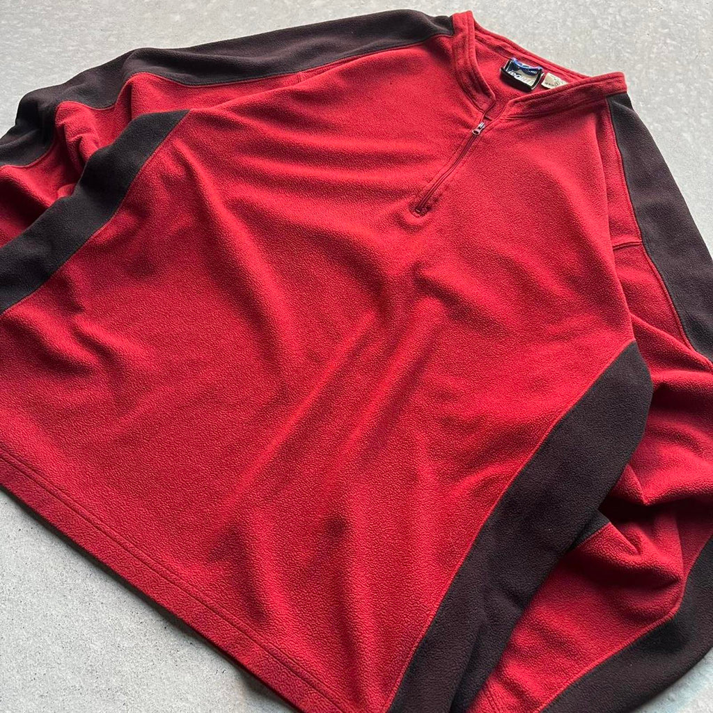 Vintage 90s Red Fleece Zip Up Jacket