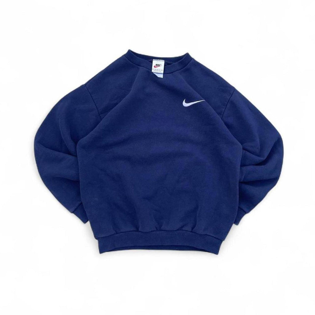 Vintage 90s Navy Blue Nike Side Check Embroidered Crewneck Nike 3a63d38d-1ce9-43e6-9500-87deeefbd508