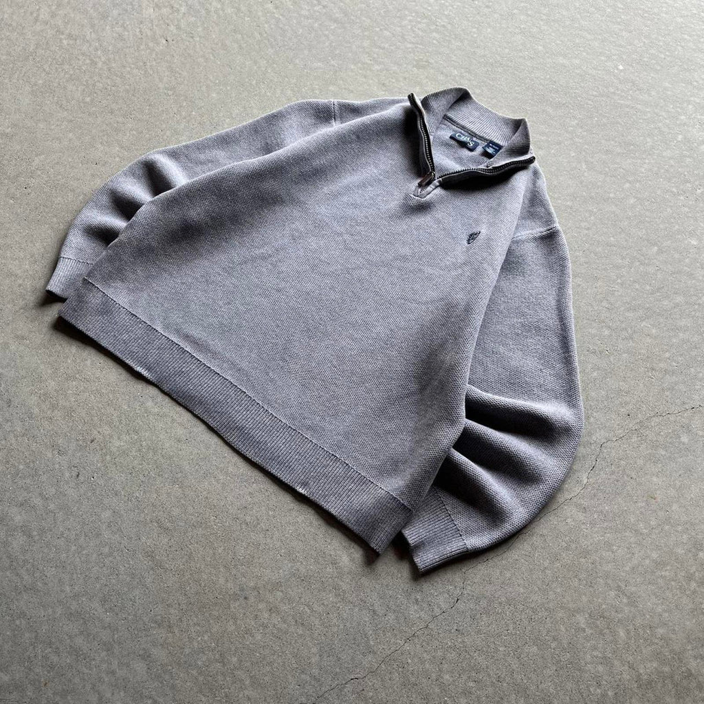 Vintage Clothing Vintage Y2K Chaps Quarter Zip Elbow Patch Sweater Chaps - uptwn vintage - 3bfd60ca-27eb-4db8-a6f8-df205af32a7a