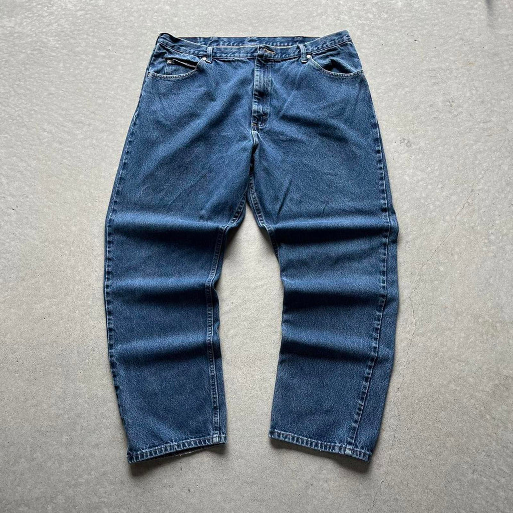 Vintage Y2K Baggy Wrangler Blue Jeans - Uptwn Vintage