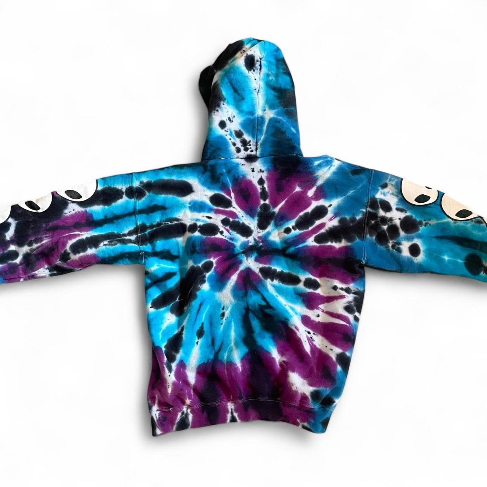 Vintage 90s Tie Dye Alien Streetwear Hoodie Hanes - uptwn vintage - 4a75535b-05f3-45df-aedb-c330410d158c