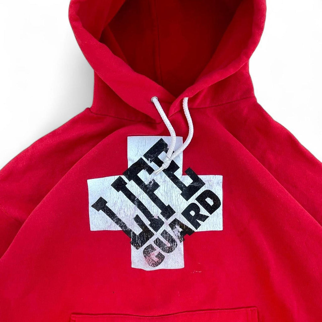 Vintage Early 90s Distressed Lifeguard Hoodie Hanes - uptwn vintage - 51b9cbb3-70ca-43ff-bb3d-66c96208bff7