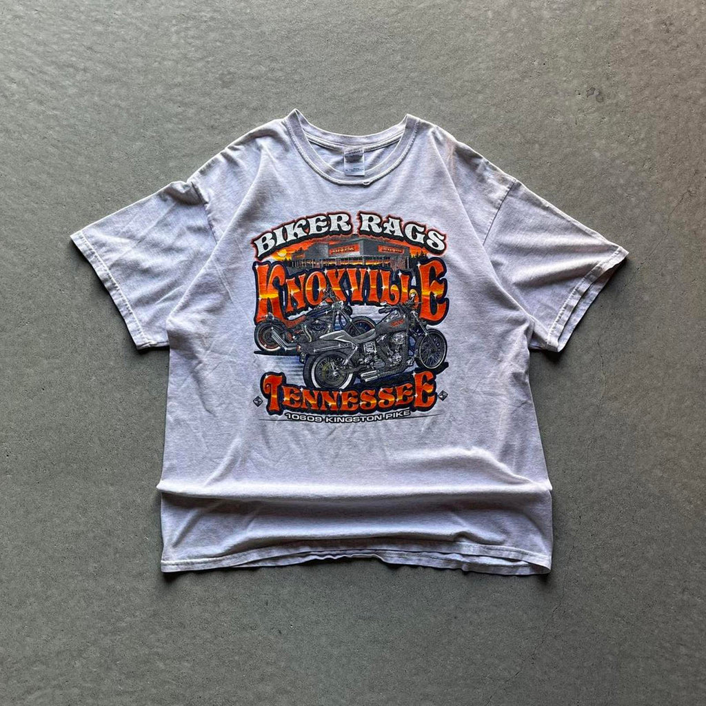 Vintage Clothing Vintage Y2K Biker Rags Knoxville Tennessee Biker T-Shirt Gildan - uptwn vintage - 5729c3f6-5008-42ca-9cef-f3f313f7ed3d