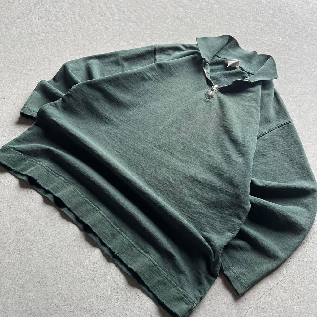 Vintage 90s Distressed Green Quarter-Zip