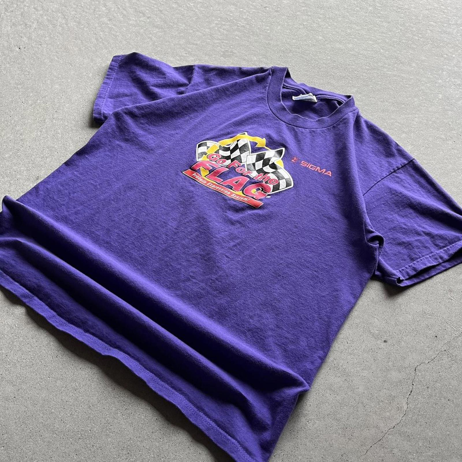 Vintage 90s Go For The Flag Racing T-Shirt - Uptwn Vintage