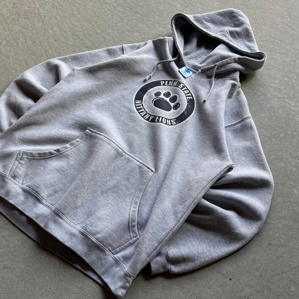 Vintage Y2K Grey Penn State University Hoodie - Uptwn Vintage