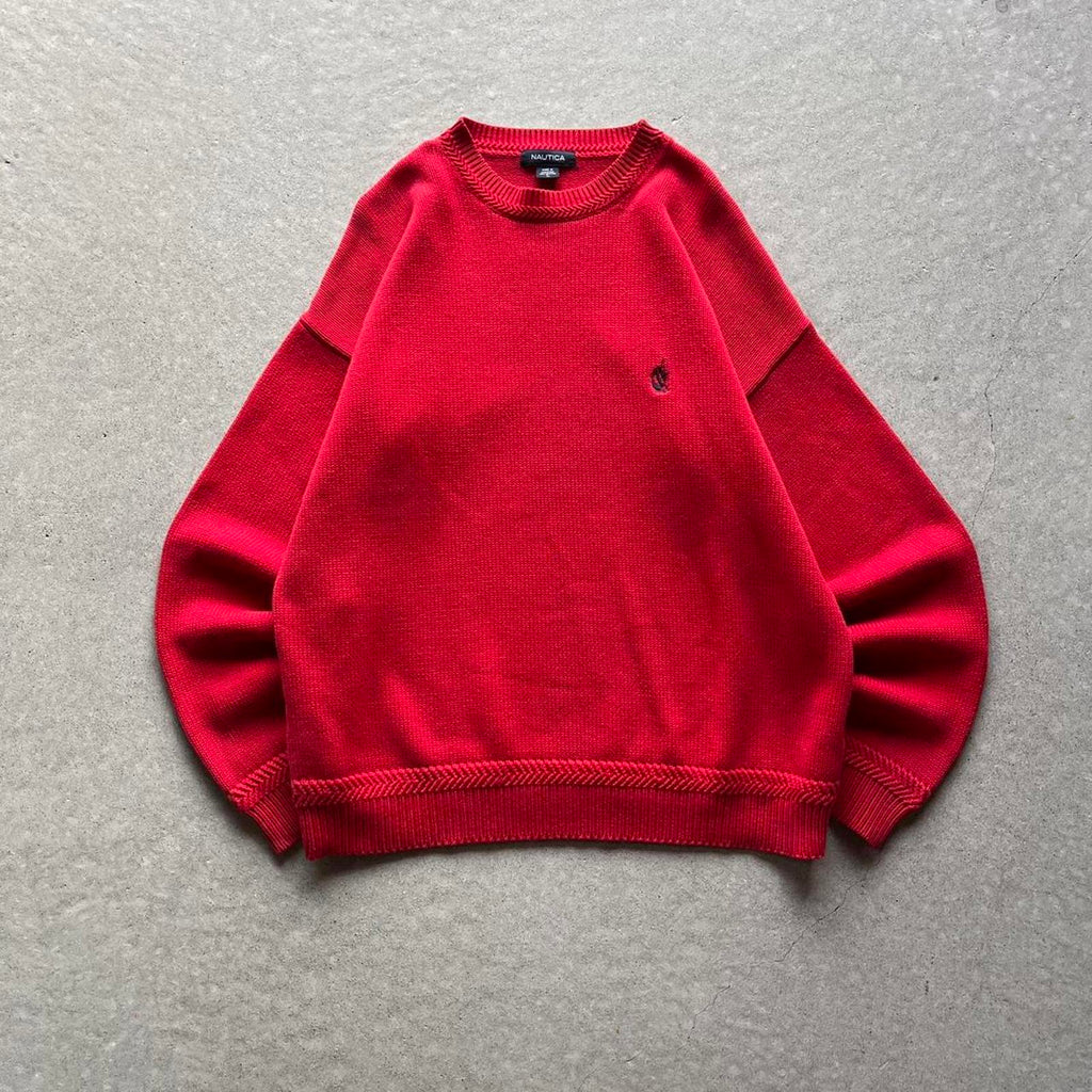 Vintage Clothing Vintage Y2K Red Nautica Knit Sweater Nautica - uptwn vintage - 6884aacc-c550-4b75-bba9-408aff8c3758