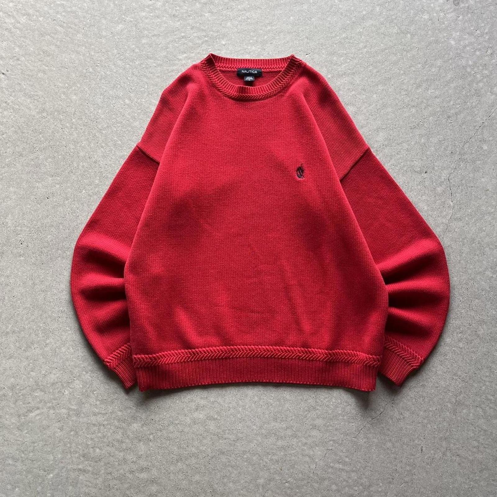 Vintage Clothing Vintage Y2K Red Nautica Knit Sweater Nautica - uptwn vintage - 6884aacc-c550-4b75-bba9-408aff8c3758