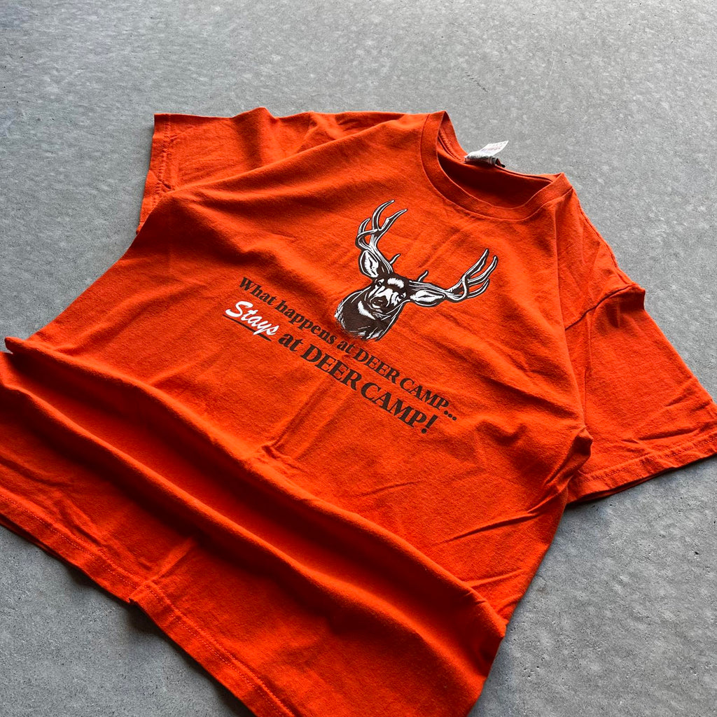 Vintage Y2K Camping Style Deer Graphic T-Shirt - Uptwn Vintage