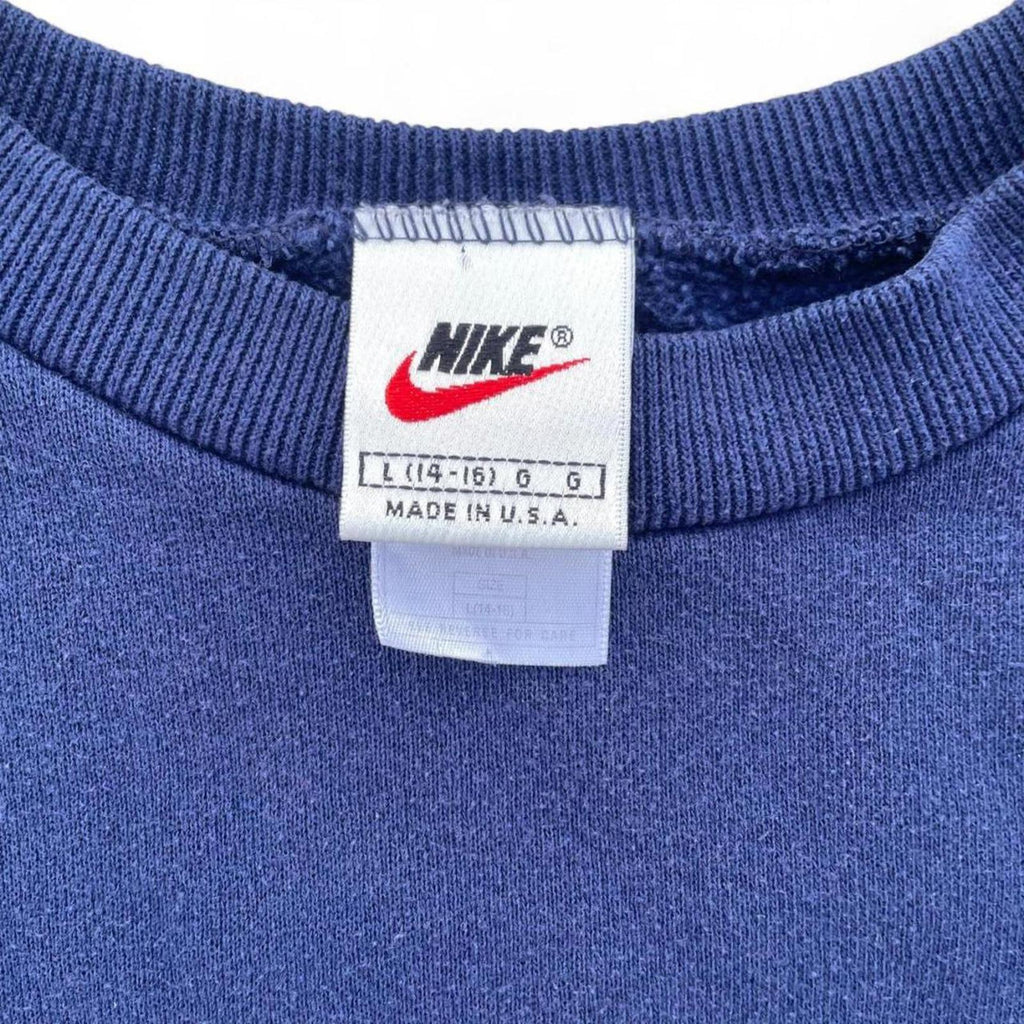 Vintage 90s Navy Blue Nike Side Check Embroidered Crewneck Nike 73f09ffc-5cde-4d39-af9e-3e68ef17636e