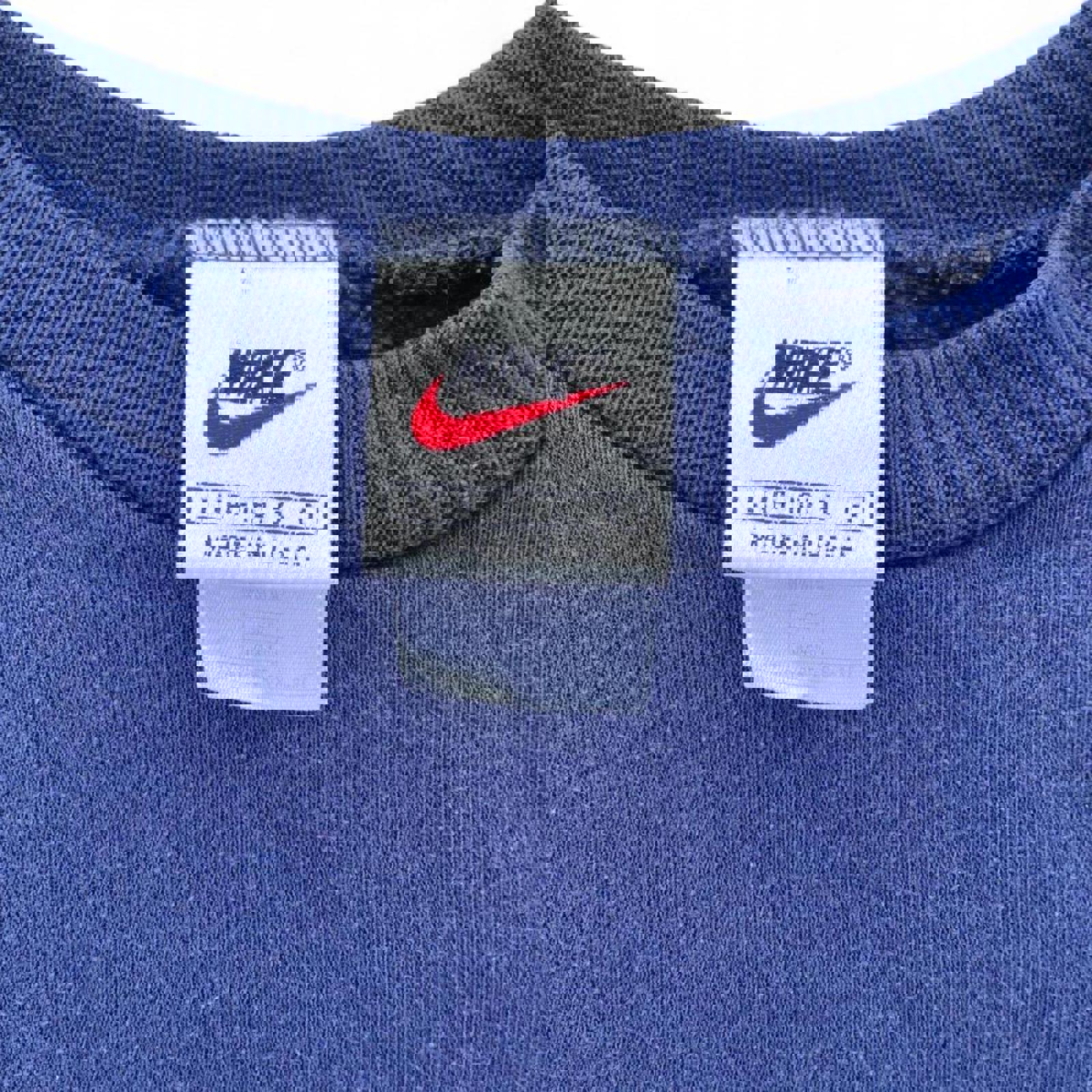 Vintage 90s Navy Blue Nike Side Check Embroidered Crewneck Nike 73f09ffc-5cde-4d39-af9e-3e68ef17636e