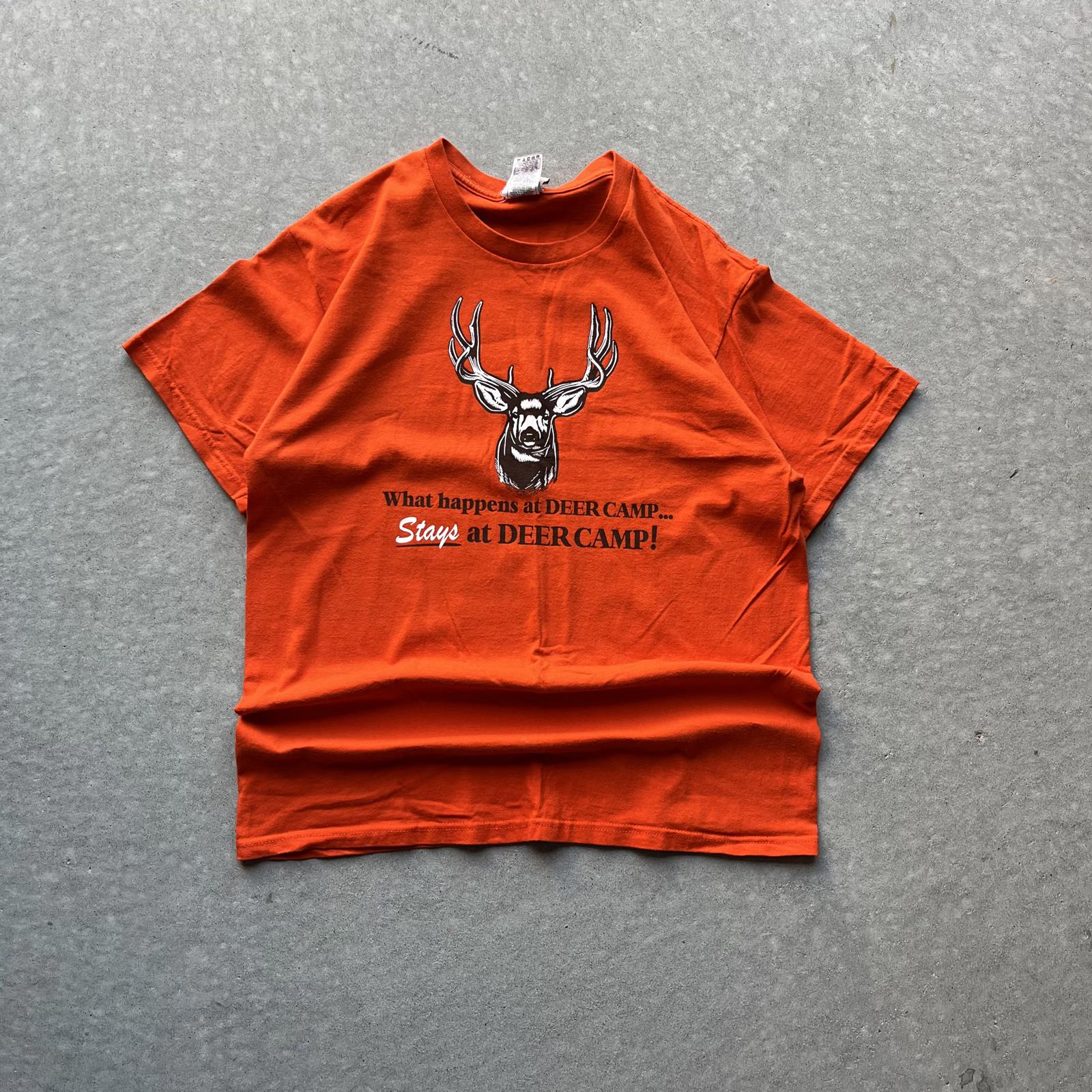 Vintage Y2K Camping Style Deer Graphic T-Shirt - Uptwn Vintage