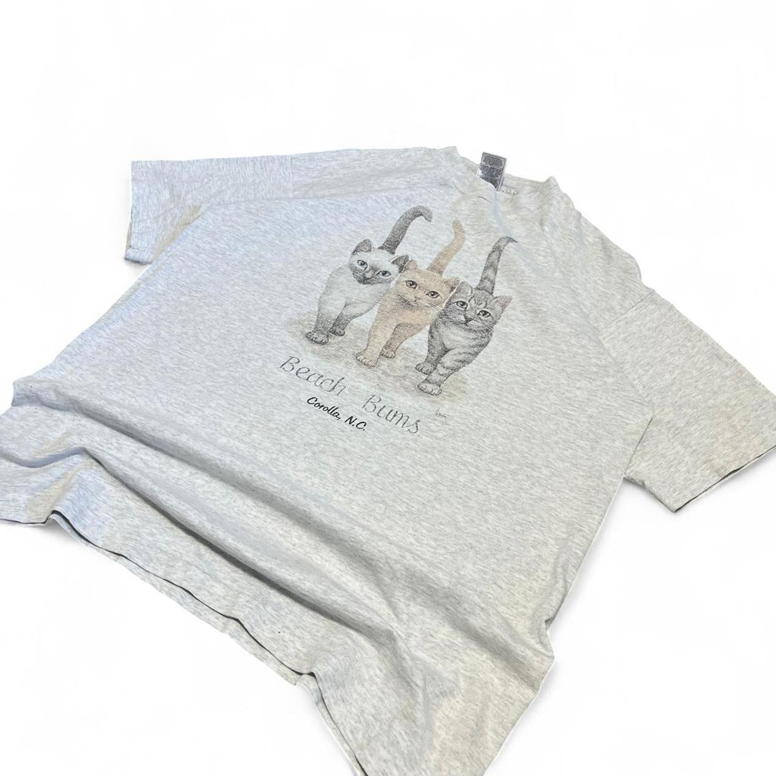 Vintage 90s Double Sided Beach Bums Cat T-Shirt Fruit of the Loom 80265c69-9690-4957-9af2-2961e709193f