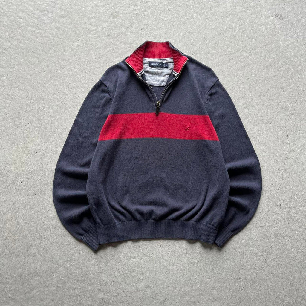 Vintage Clothing Vintage Y2K Nautica Striped Quarter Zip Pullover Nautica - uptwn vintage - 8388f3d8-8a86-49be-ac5b-5e0563f58227