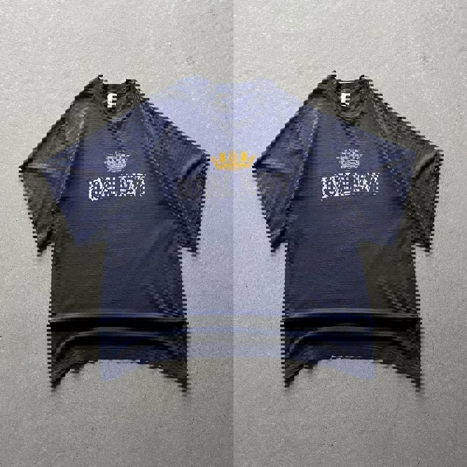Vintage 90s Faded Royal Navy T-Shirt