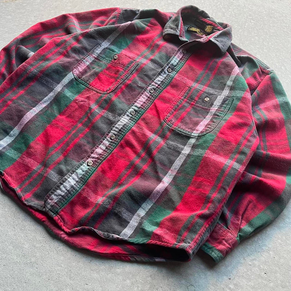 Vintage 90s Eddie Bauer Red Flannel Shirt - Uptwn Vintage