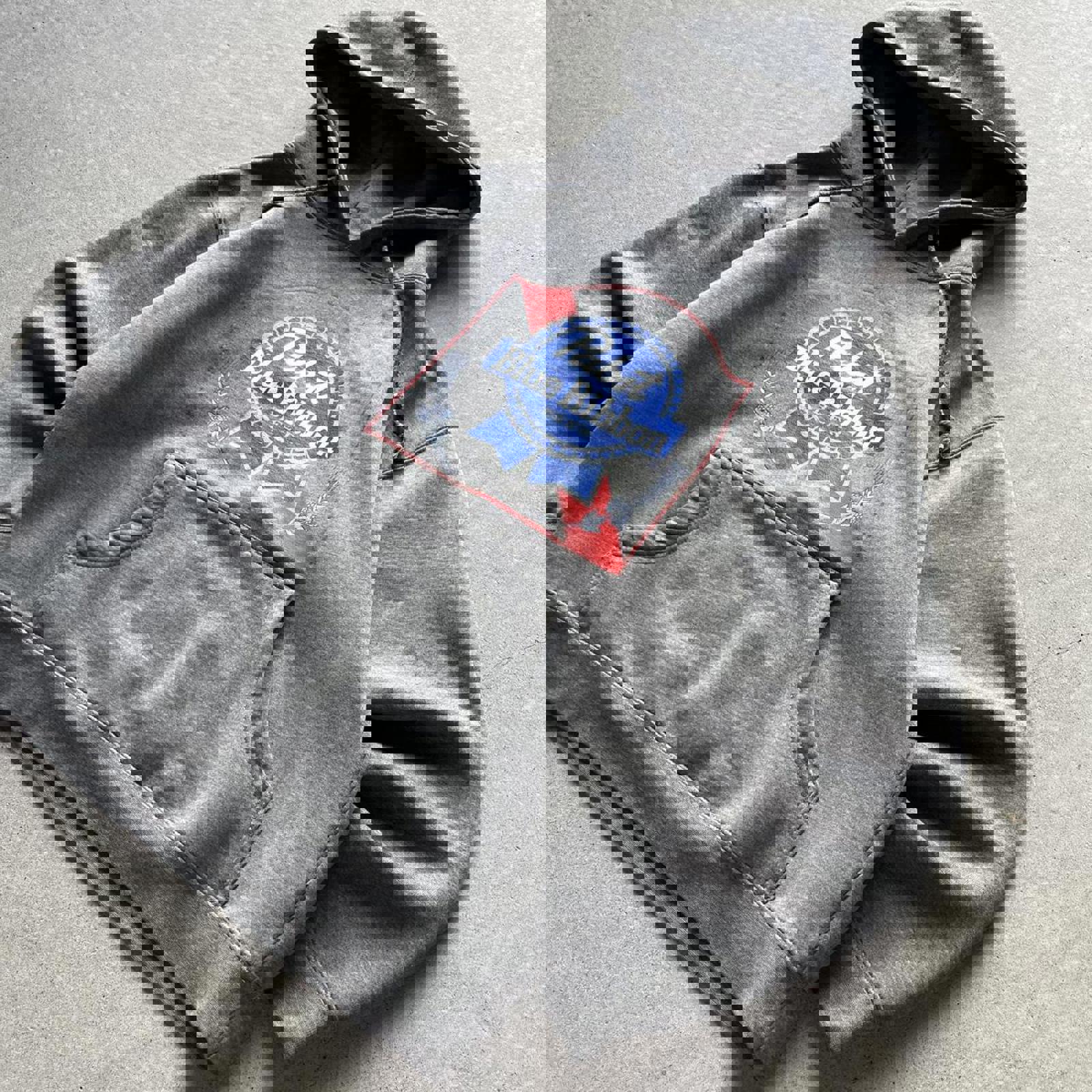 Vintage Y2K Pabst Blue Ribbon Beer Hoodie