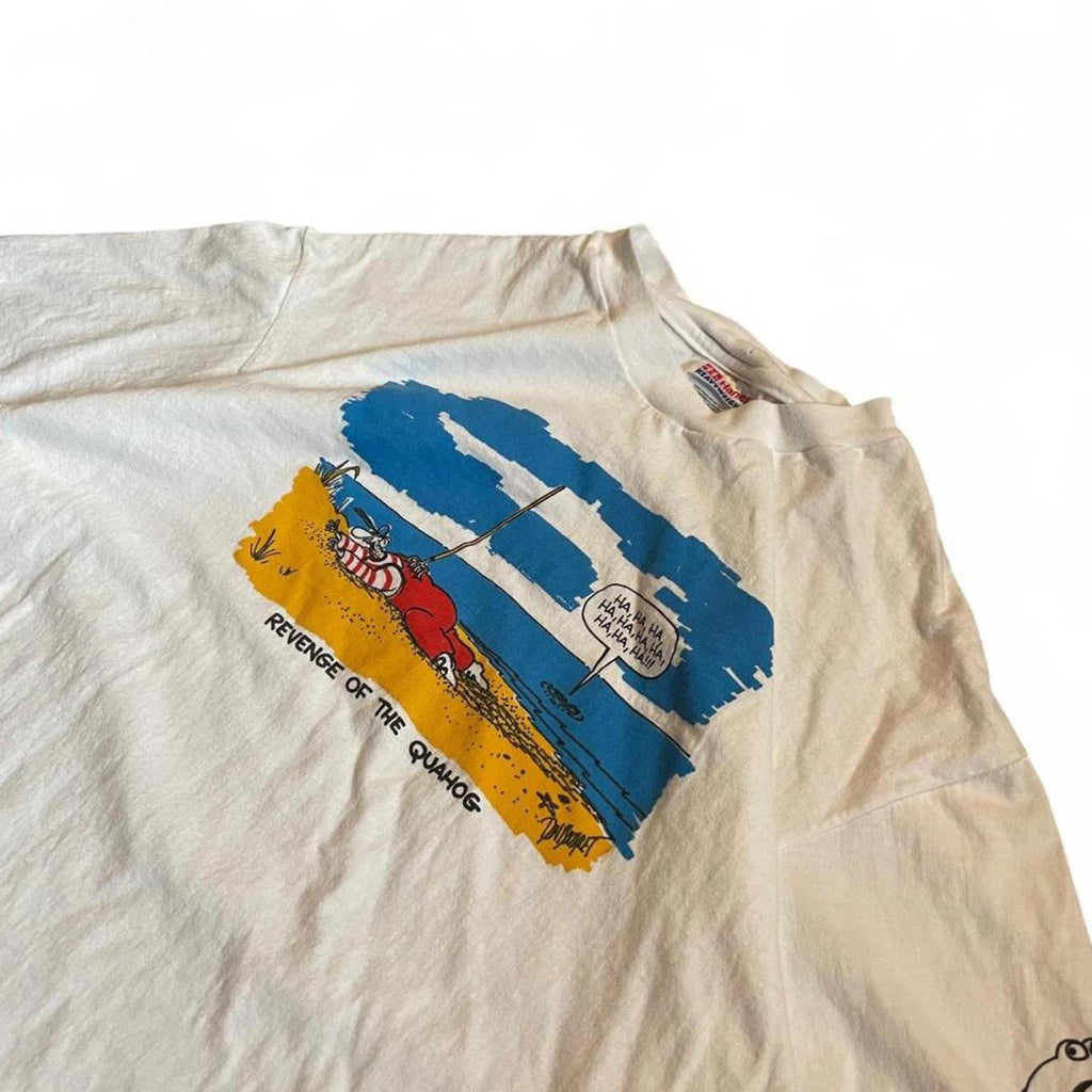 Vintage 90s Funny "Revenge Of The Quahog" Fishing Comic T-Shirt Hanes 8eb61b16-20d4-484f-b1f0-0ab03fa8bd2d