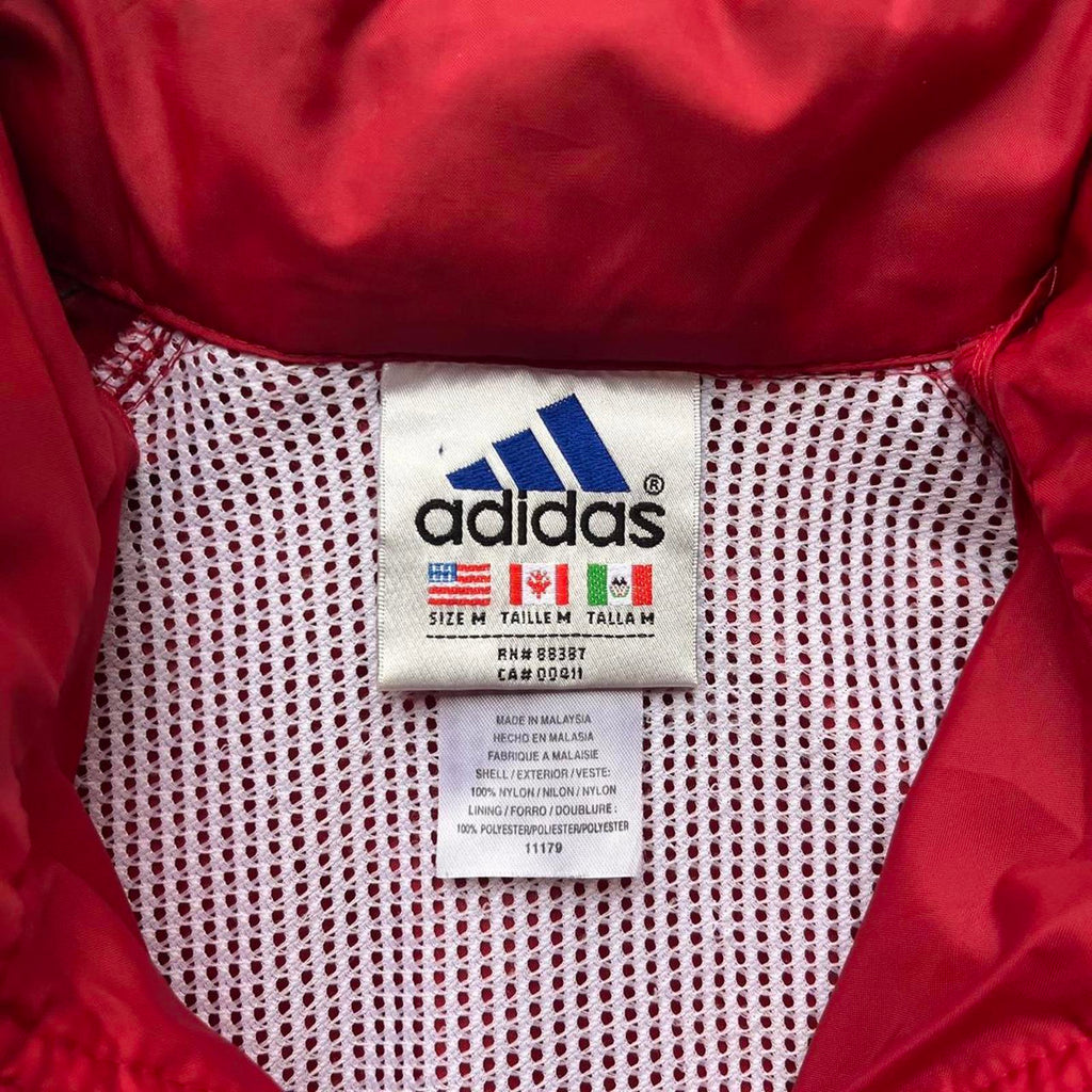 Vintage 90s Red Adidas Zip Up Jacket - Uptwn Vintage