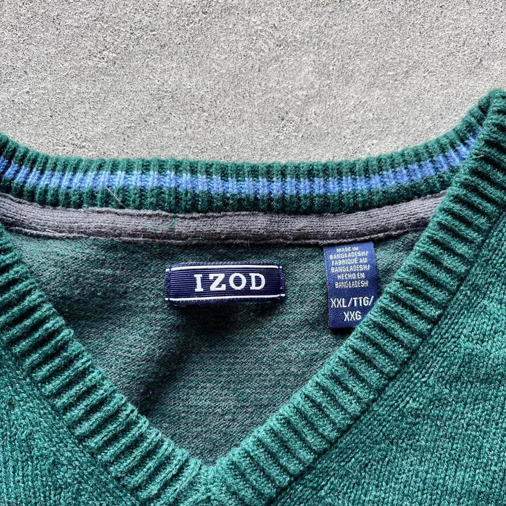 Vintage Style Green Izod Knit Sweater