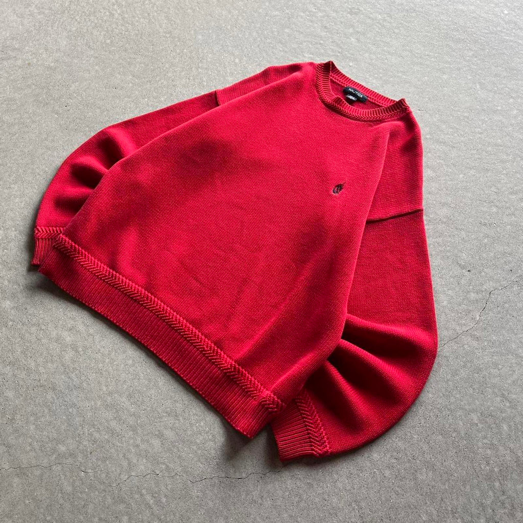 Vintage Clothing Vintage Y2K Red Nautica Knit Sweater Nautica - uptwn vintage - 9bc386a1-50d4-423a-82c4-0d3fab8e3f89