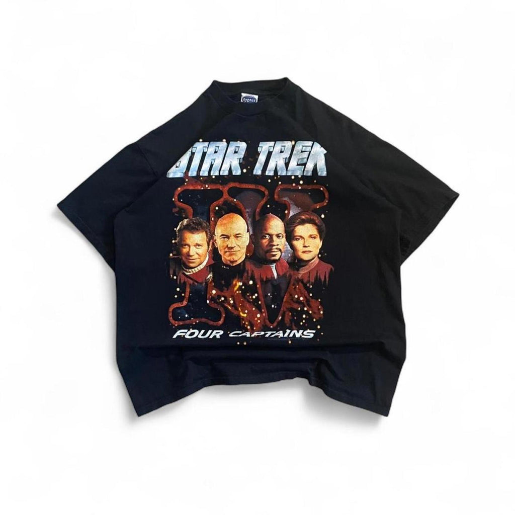 Vintage 1998 Star Trek IV "Four Captains" Graphic T-Shirt American Vintage 9ea8a6f0-3b18-492d-ae83-db2635b6d306