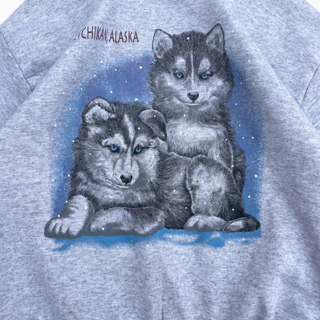 Vintage 90s Ketchikan Alaska Husky Dog Nature Crewneck American Vintage - uptwn vintage - a00c0098-165b-4ec7-9fa7-e2460e9efdaa