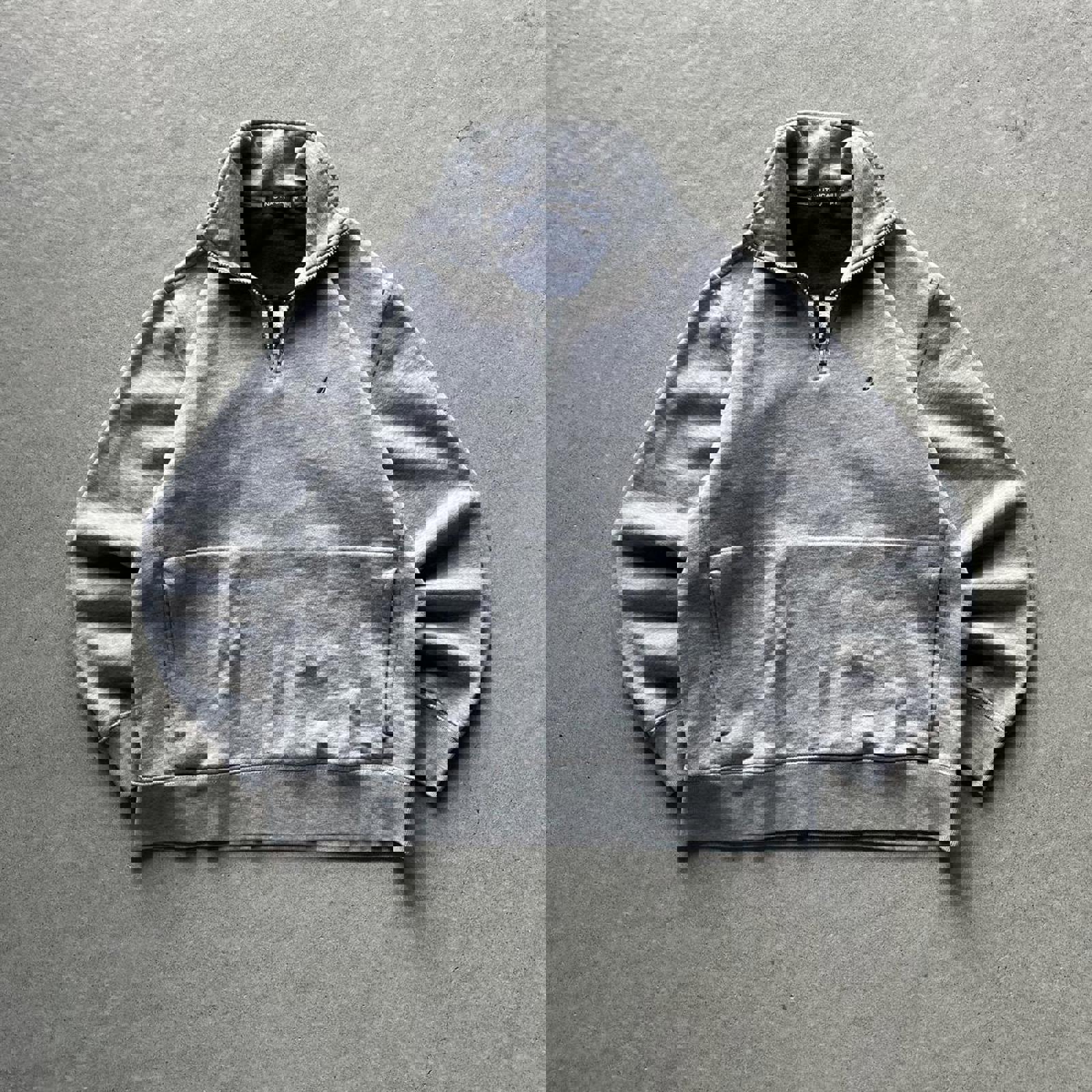 Vintage Y2K Grey Nautica Quarter-Zip Sweatshirt