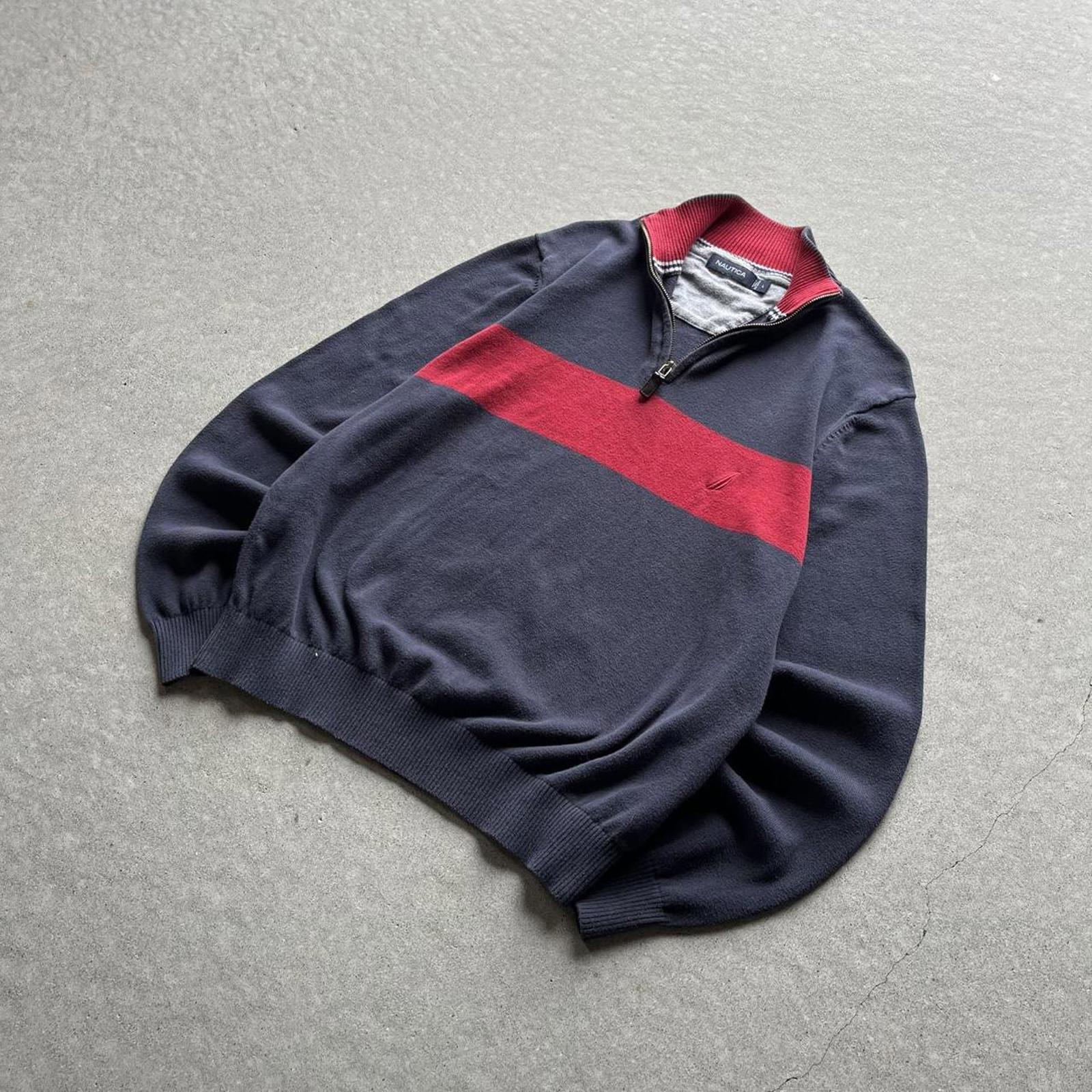Vintage Clothing Vintage Y2K Nautica Striped Quarter Zip Pullover Nautica - uptwn vintage - b48329ce-5d2d-413d-ab1c-7b71d120e696