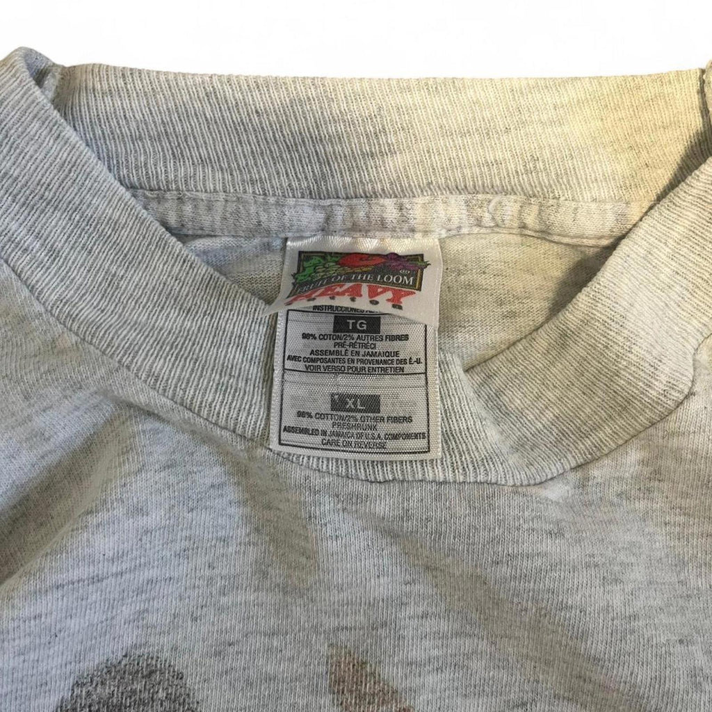 Vintage 90s Double Sided Beach Bums Cat T-Shirt Fruit of the Loom - uptwn vintage - b660036c-4056-4322-ad39-eb0baf590fca