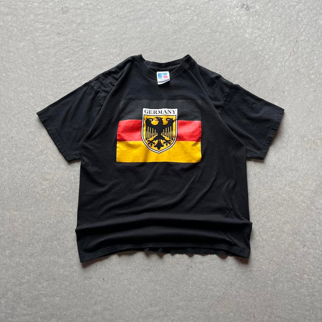 Vintage Y2K Russell Athletic Germany Flag T-Shirt - Uptwn Vintage