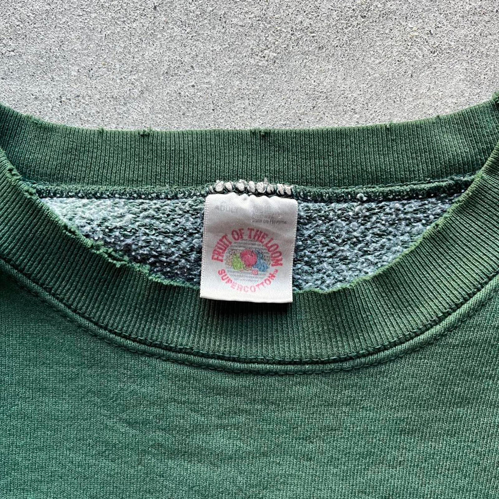 Vintage Clothing Vintage 90s Green Heavyweight Company Sweatshirt Fruit of the Loom - uptwn vintage - b982c949-fa3a-43b1-96a4-ddcf66bb63bb