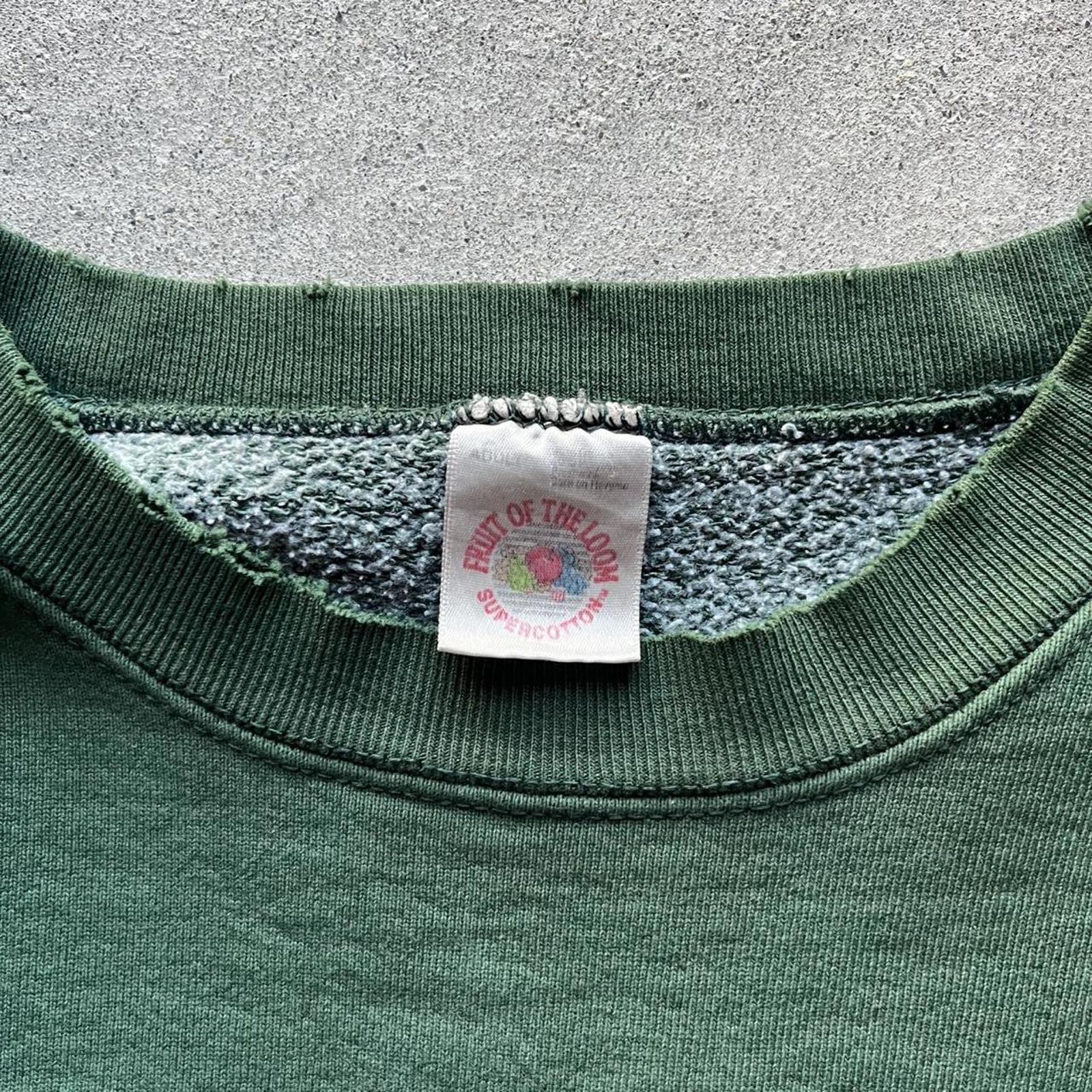 Vintage Clothing Vintage 90s Green Heavyweight Company Sweatshirt Fruit of the Loom - uptwn vintage - b982c949-fa3a-43b1-96a4-ddcf66bb63bb