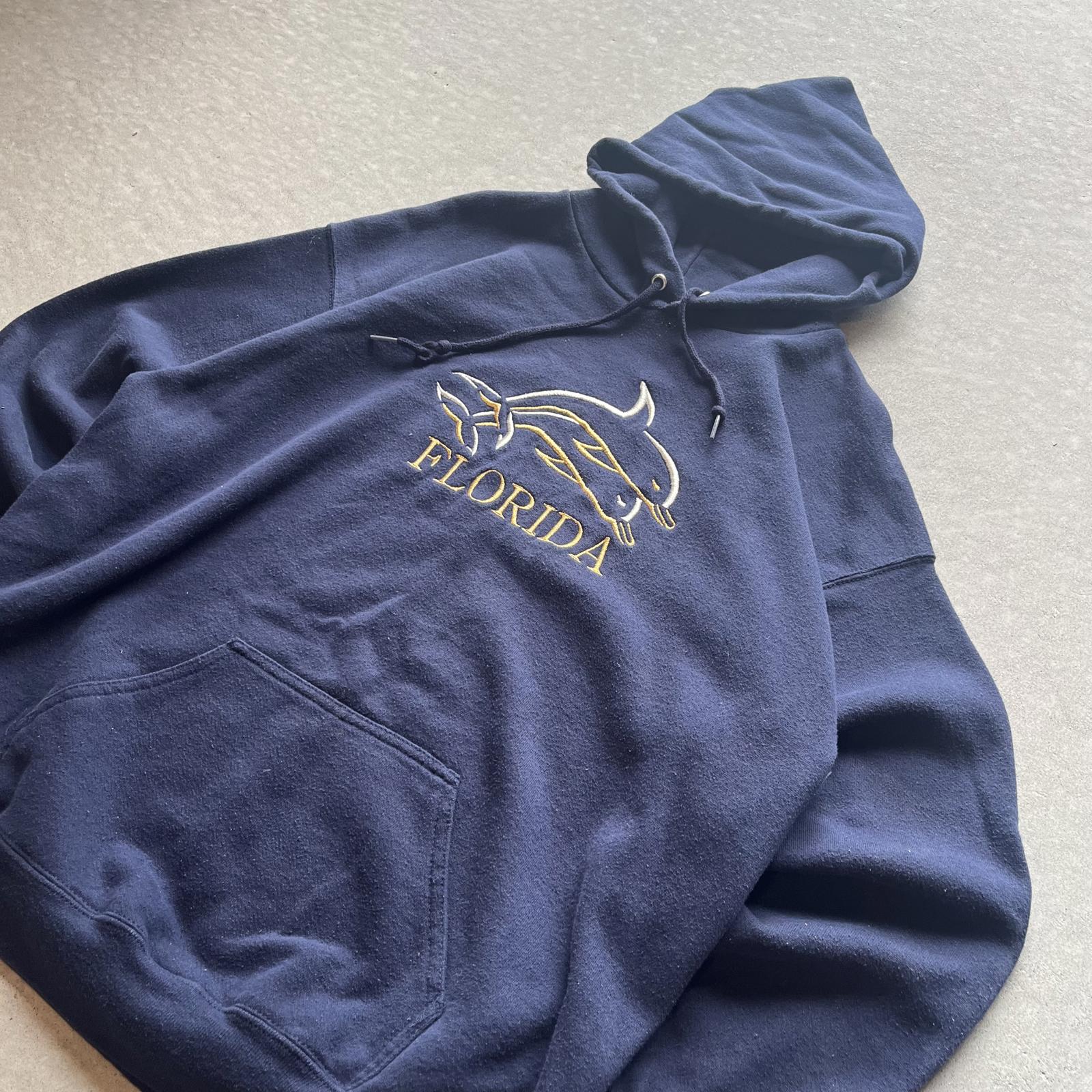 Vintage 90s Florida Dolphins Embroidered Hoodie